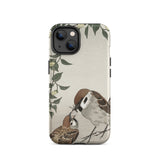 Sparrows Feeding - Ohara Koson Japanese Bird Iphone Case, 14 / Matte, Bird-themed Phone Case