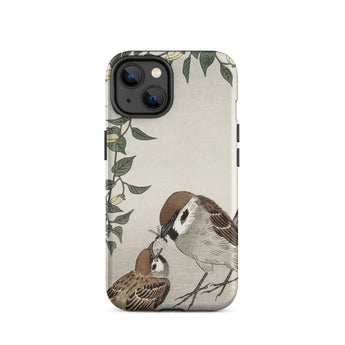 Sparrows Feeding - Ohara Koson Japanese Bird Iphone Case, 14 / Matte, Bird-themed Phone Case