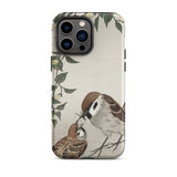 Sparrows Feeding - Ohara Koson Japanese Bird Iphone Case, 14 Pro Max / Matte, Bird-themed Iphone Case