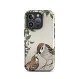 Sparrows Feeding - Ohara Koson Japanese Bird Iphone Case, 16 Pro / Matte, Bird-themed Phone Case