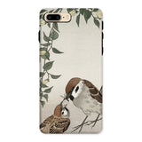 Sparrows Feeding - Ohara Koson Japanese Bird Iphone Case, 8 Plus / Matte, Phone Case Nature-inspired Design Birds Foliage