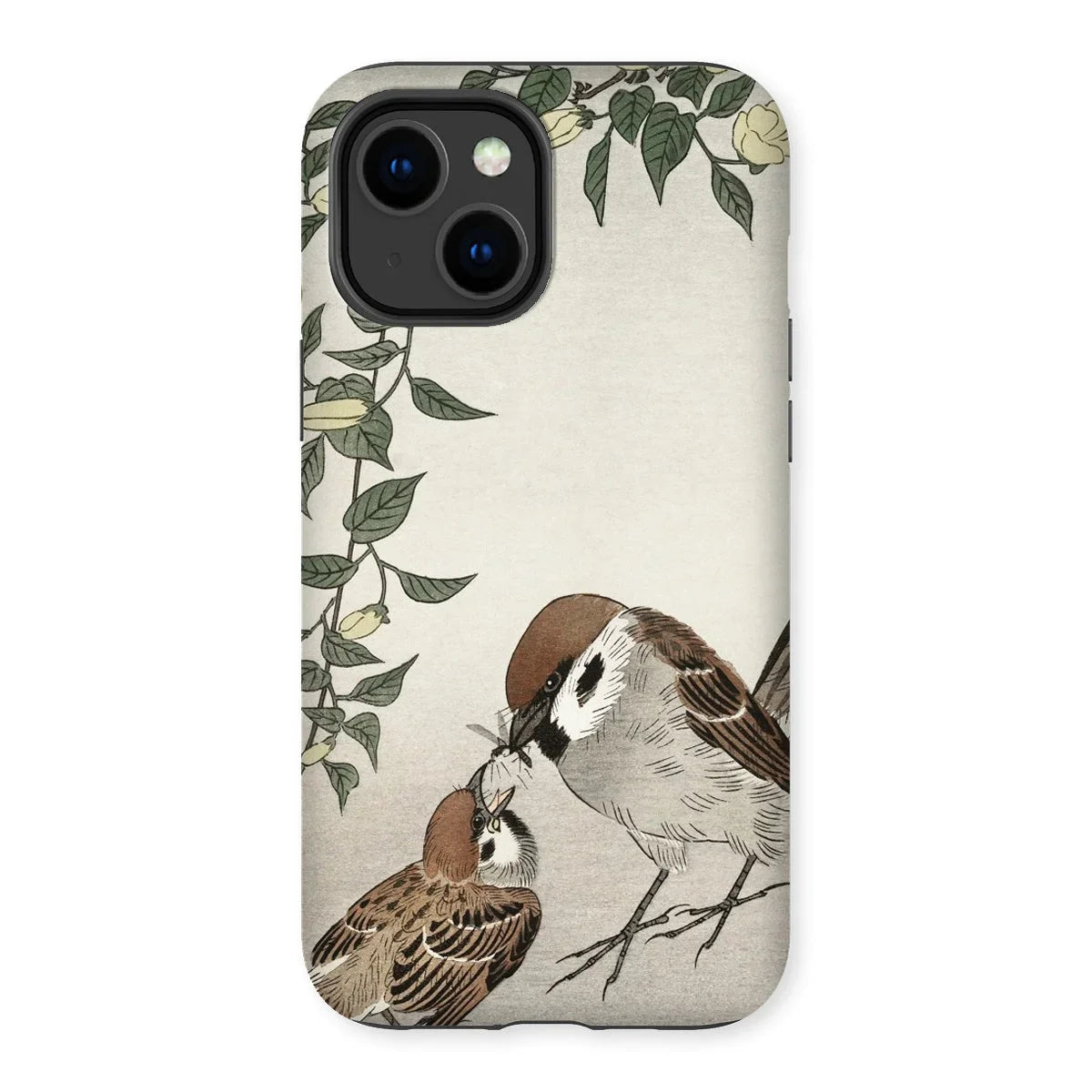 Sparrows Feeding - Ohara Koson Japanese Bird Iphone Case 14 Plus / Matte Mobile Phone Cases