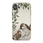 Sparrows Feeding - Ohara Koson Japanese Bird Iphone Case - x / Matte