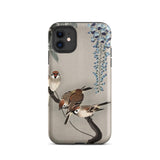 Sparrows and Wisteria - Ohara Koson Shin-hanga Iphone Case, 11 / Matte, Bird-themed Phone Case