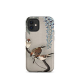 Sparrows and Wisteria - Ohara Koson Shin-hanga Iphone Case, 12 Mini / Matte, Bird-themed Phone Case