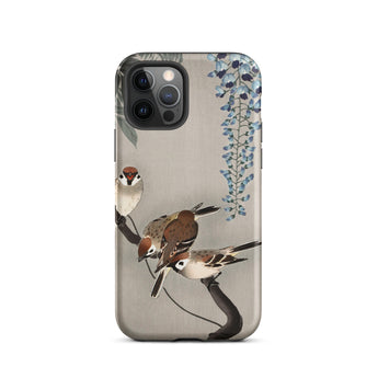 Sparrows and Wisteria - Ohara Koson Shin-hanga Iphone Case, 12 Pro / Matte, Bird-themed Phone Case