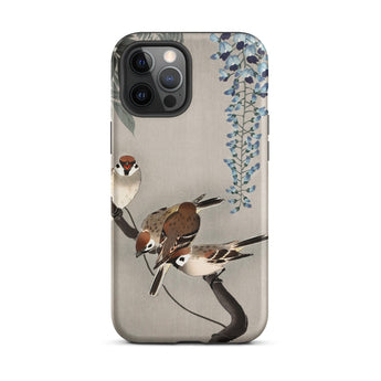 Sparrows and Wisteria - Ohara Koson Shin-hanga Iphone Case, 12 Pro Max / Matte, Bird-themed Phone Case