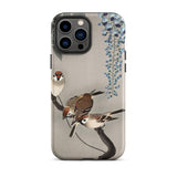 Sparrows and Wisteria - Ohara Koson Shin-hanga Iphone Case, 13 Pro Max / Matte, Bird-themed Phone Case