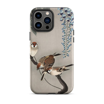 Sparrows and Wisteria - Ohara Koson Shin-hanga Iphone Case, 13 Pro Max / Matte, Bird-themed Phone Case