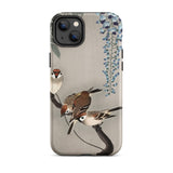 Sparrows and Wisteria - Ohara Koson Shin-hanga Iphone Case, 14 Plus / Matte, Bird-themed Phone Case