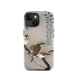 Sparrows and Wisteria - Ohara Koson Shin-hanga Iphone Case, 15 / Matte, Bird-themed Phone Case