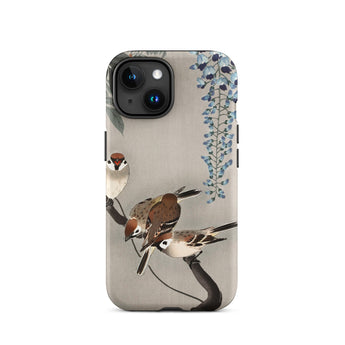 Sparrows and Wisteria - Ohara Koson Shin-hanga Iphone Case, 15 / Matte, Bird-themed Phone Case