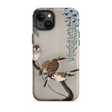 Sparrows and Wisteria - Ohara Koson Shin-hanga Iphone Case, 15 Plus / Matte, Bird-themed Iphone Case