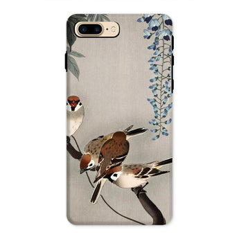 Sparrows and Wisteria - Ohara Koson Shin-hanga Iphone Case, 8 Plus / Matte, Phone Case Decorative Design Birds Flowers Asian-inspired
