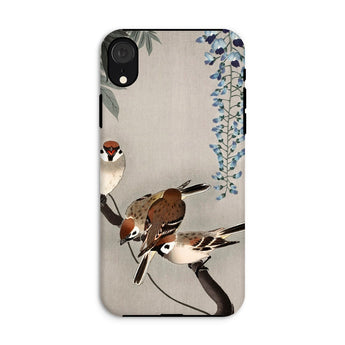 Sparrows and Wisteria - Ohara Koson Shin-hanga Iphone Case, Xr / Matte, Phone Case Decorative Design Birds Flowers Asian-inspired Style