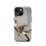 Sparrows and Wisteria - Ohara Koson Shin-hanga Phone Case Iphone 15 / Matte Bird-themed Phone Case Ohara Koson, Koson-inspired Case,