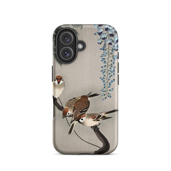 Sparrows and Wisteria - Ohara Koson Shin-hanga Phone Case Iphone 16 / Matte Bird-themed Phone Case Ohara Koson, Koson-inspired Case,