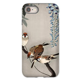 Sparrows and Wisteria - Ohara Koson Shin-hanga Phone Case Iphone 8 / Matte Phone Case Decorative Design Birds Flowers Asian-inspired