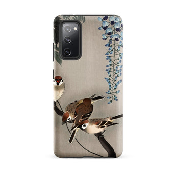 Sparrows and Wisteria - Ohara Koson Shin-hanga Phone Case Samsung Galaxy S20 Fe / Matte Phone Case Delicate Illustration Three Birds