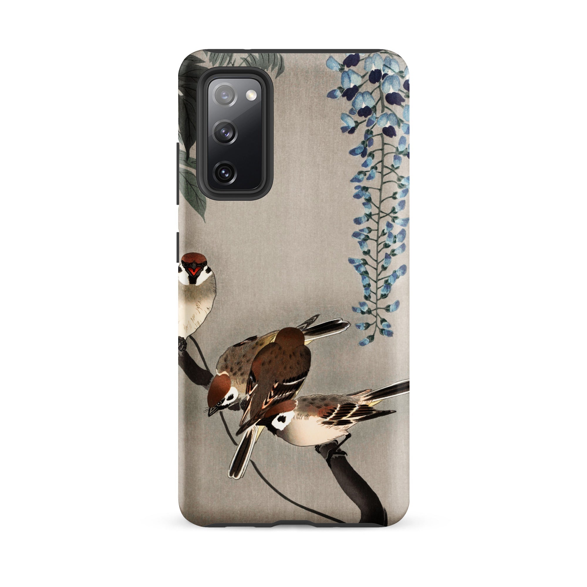 Sparrows and Wisteria Ohara Koson Shin Hanga Samsung Case, Galaxy S20 Fe / Matte, Smartphone Case Nature Inspired Design Birds Flowers