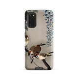 Sparrows and Wisteria - Ohara Koson Shin-hanga Samsung Case, Galaxy S20 / Matte, Smartphone Case Nature-themed Illustration Birds Branches