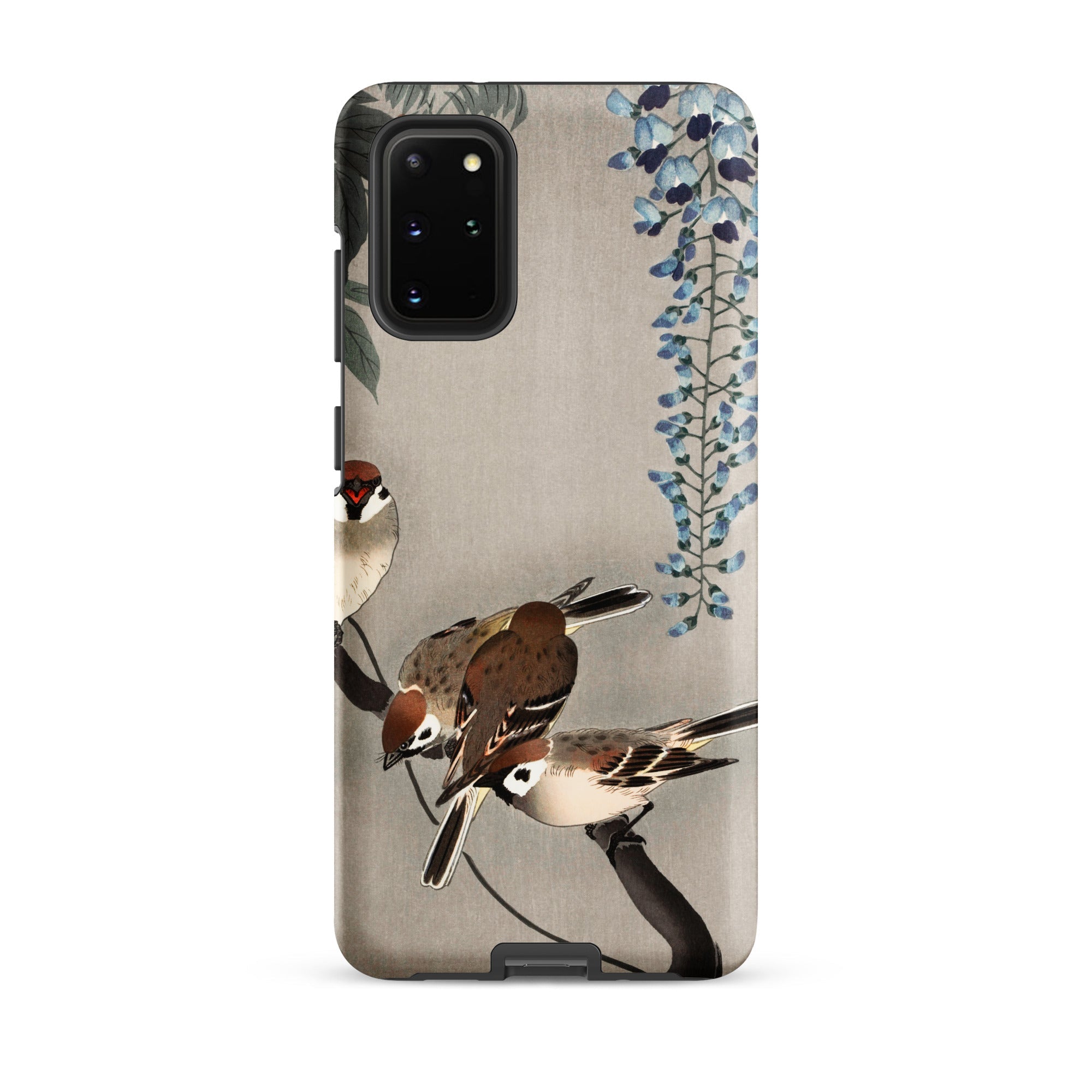 Sparrows and Wisteria Ohara Koson Shin Hanga Samsung Case, Galaxy S20 Plus / Matte, Smartphone Case Bird Floral Design