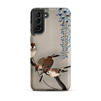 Sparrows and Wisteria - Ohara Koson Shin-hanga Samsung Case, Galaxy S21 Plus / Matte, Phone Case Naturalistic Painting Sparrows Branches