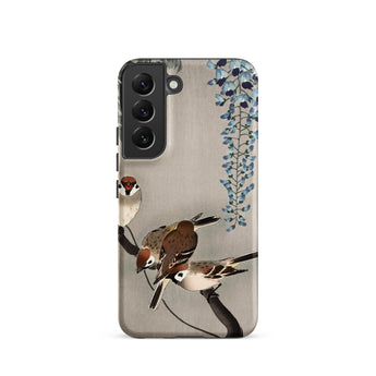 Sparrows and Wisteria - Ohara Koson Shin-hanga Samsung Case, Galaxy S22 / Matte, Phone Case Adorned Artistic Depiction Sparrows Branch Blue