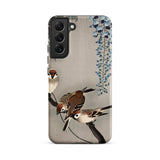 Sparrows and Wisteria - Ohara Koson Shin-hanga Samsung Case, Galaxy S22 Plus / Matte, Smartphone Case Artistic Depiction Three Sparrows