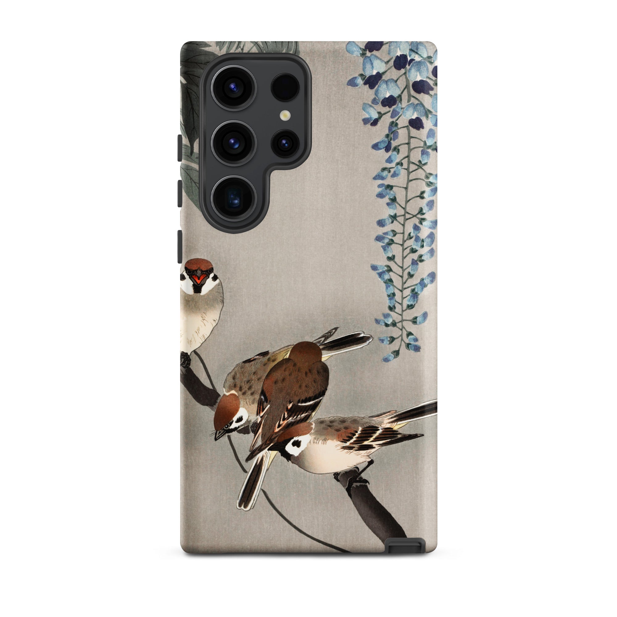 Sparrows and Wisteria Ohara Koson Shin Hanga Samsung Case, Galaxy S23 Ultra / Matte, Smartphone Case Bird Floral Design