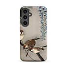 Sparrows and Wisteria Ohara Koson Shin Hanga Samsung Case, Galaxy S24 Plus / Matte, Phone Case Nature Themed Design Sparrows Branch