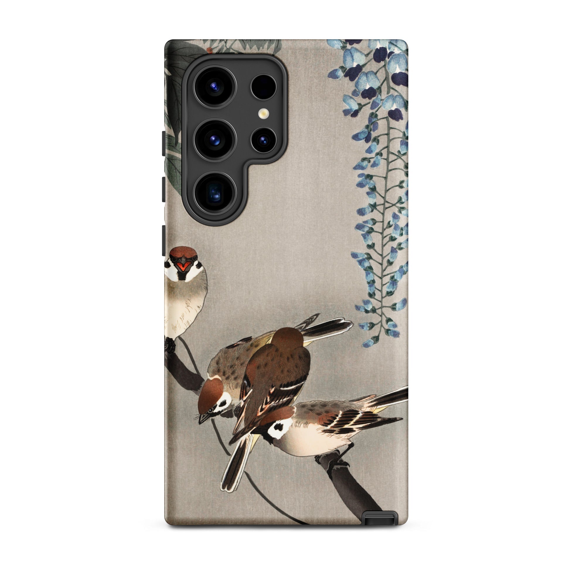 Sparrows and Wisteria Ohara Koson Shin Hanga Samsung Case, Galaxy S24 Ultra / Matte, Smartphone Case Nature Inspired Illustration Birds