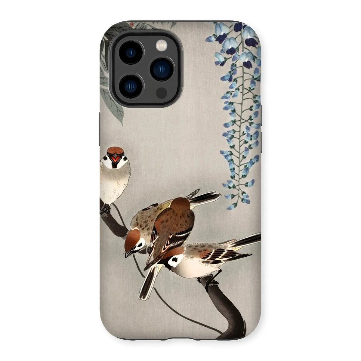 Sparrows And Wisteria - Shin-hanga Art Phone Case - Ohara Koson - Iphone 14 Pro Max / Matte - Mobile Phone Cases