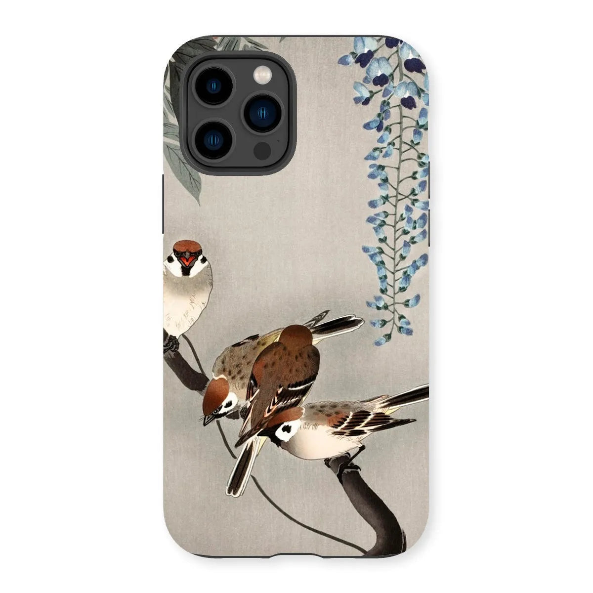 Sparrows And Wisteria - Shin-hanga Art Phone Case - Ohara Koson - Iphone 14 Pro / Matte - Mobile Phone Cases