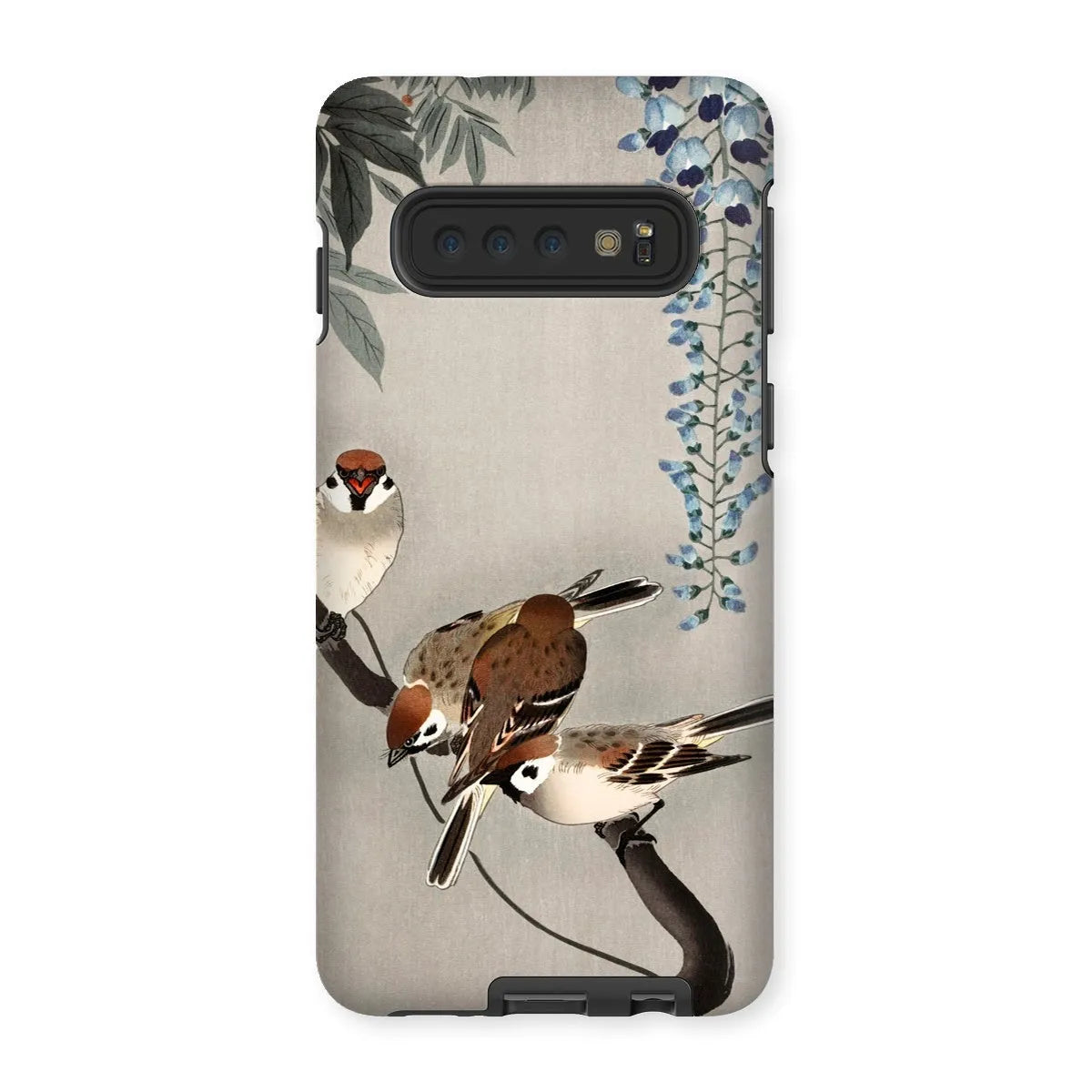 Sparrows And Wisteria - Shin-hanga Art Phone Case - Ohara Koson - Samsung Galaxy S10 / Matte - Mobile Phone Cases