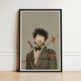 Spearhead - Dapper Gay Outlaw Art Print / Canvas Black-framed Portrait Person Dark Curly Hair Dandy, Prints