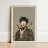Spearhead - Dapper Gay Outlaw Art Print / Canvas Framed Stylized Portrait Person Dark Curly Dandy, Prints