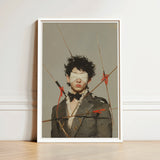 Spearhead - Dapper Gay Outlaw Art Print / Canvas Framed Person Dark Curly Hair Blindfolded Dandy, Prints