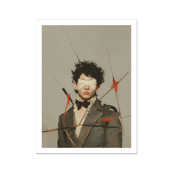 Spearhead - Dapper Gay Outlaw Art Print / Canvas Blindfolded Figure Pierced Arrows Dandy, Prints
