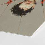 Spearhead - Dapper Gay Outlaw Art Print / Canvas Surreal Artwork Woman’s Face Dark Feathery Hair Red Dandy, Prints