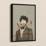Spearhead - Dapper Gay Outlaw Framed Canvas, Framed Painting Blindfolded Person Pierced Arrows