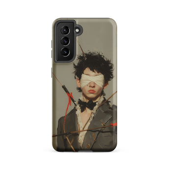 Spearhead - New Romantic Outlaw Dandy Samsung Case, Galaxy S21 Fe / Matte, Smartphone Case Blindfolded Figure Arrows