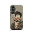 Spearhead New Romantic Outlaw Dandy Samsung Case, Galaxy S25 / Matte, Phone Case Stylized Portrait Blindfolded Person Arrows
