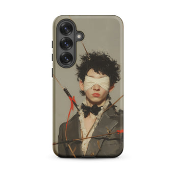 Spearhead - New Romantic Outlaw Dandy Samsung Case, Galaxy S25 Plus / Matte, Smartphone Case Blindfolded Figure Arrows