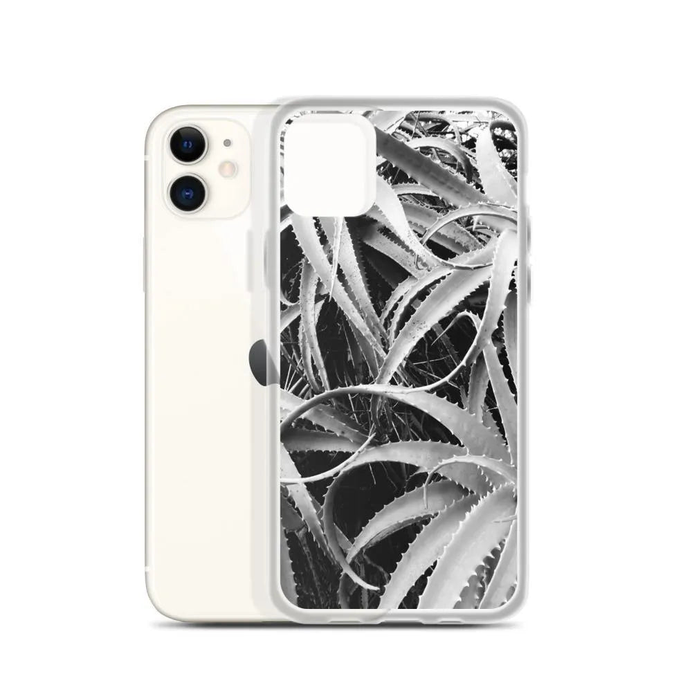 Spiked 2 + Too Botanical Art Iphone Case - Black And White - Iphone 11 - Mobile Phone Cases - Aesthetic Art