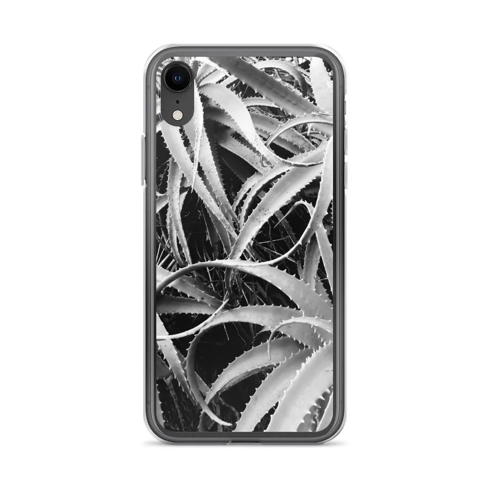 Spiked 2 + Too Botanical Art Iphone Case - Black And White - Iphone Xr - Mobile Phone Cases - Aesthetic Art