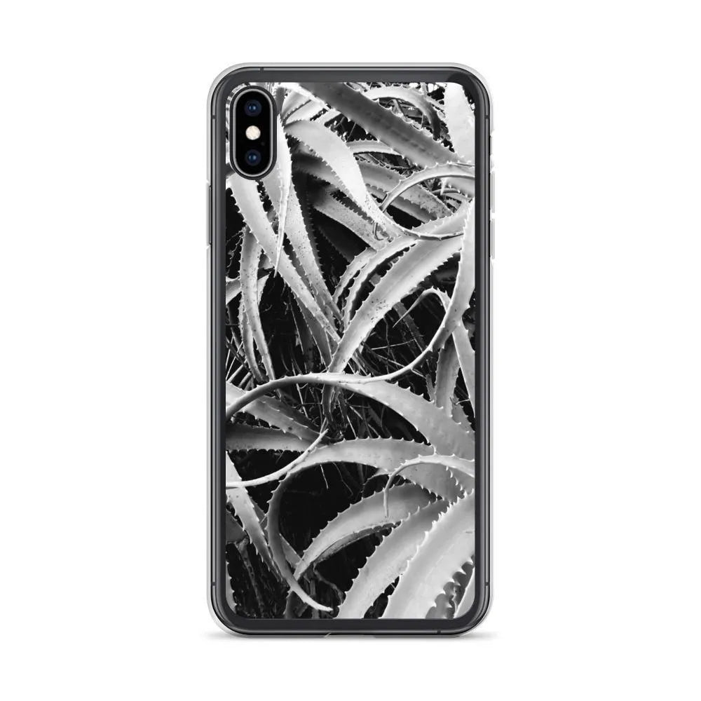 Spiked 2 + Too Botanical Art Iphone Case - Black And White - Iphone Xs Max - Mobile Phone Cases - Aesthetic Art