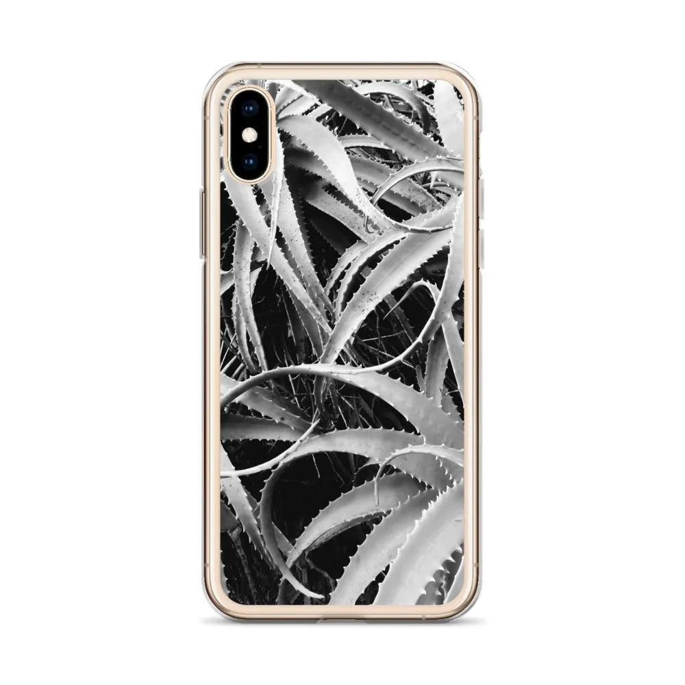 Spiked 2 + Too Botanical Art Iphone Case - Black And White - Mobile Phone Cases - Aesthetic Art