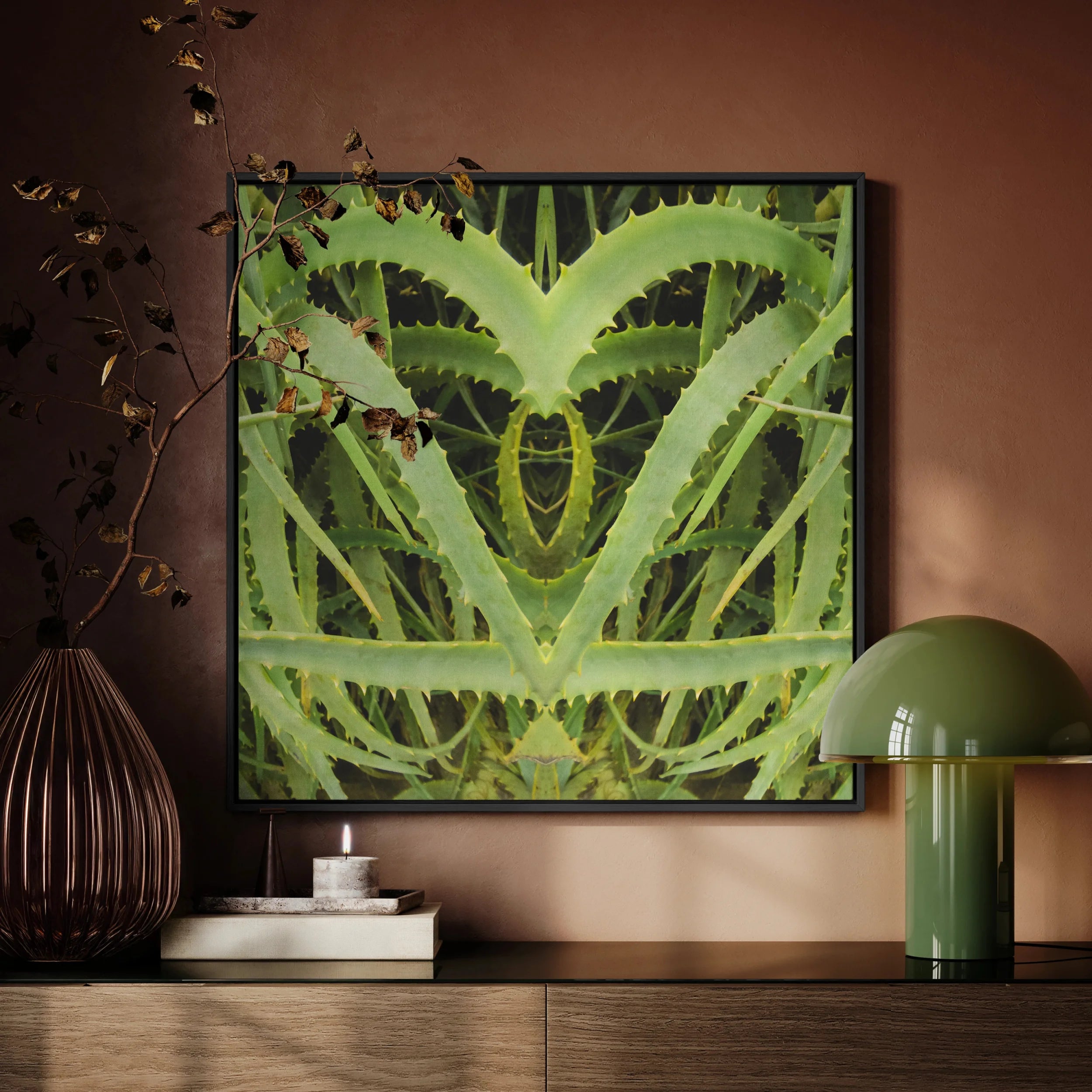 Spiked - Contemporary Aloe Vera Art Framed Canvas Posters Prints & Visual Artwork