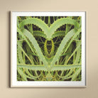 Spiked - Trippy Aloe Vera Botanical Art Print, Mirrored Photograph Aloe Vera Leaves Symmetrical Green Pattern